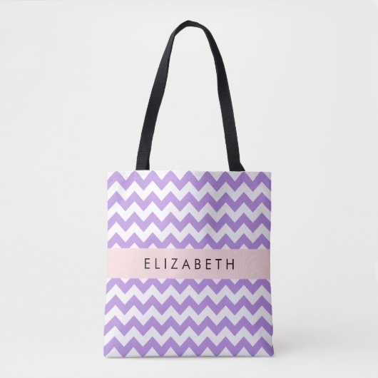 Lila Zigzag, Lila Zickzack, Ihr Name Tasche (Vorderseite)