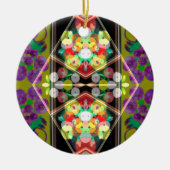 Lila Zinnias Keramik Ornament (Vorne)