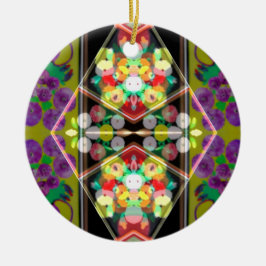 Lila Zinnias Keramik Ornament