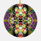 Lila Zinnias Keramik Ornament (Hinten)