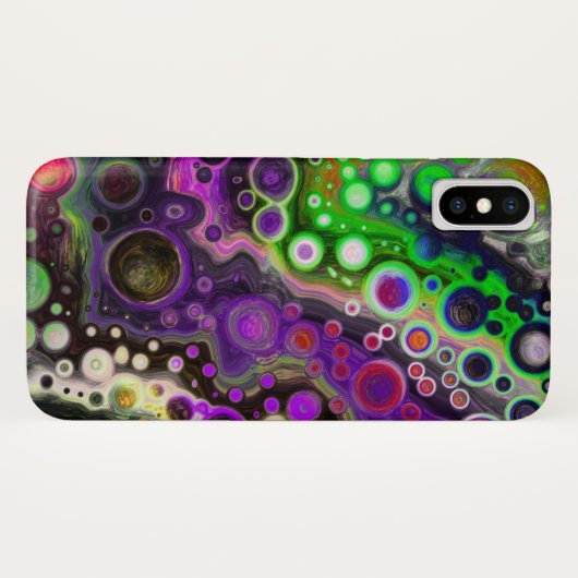 Lila, Zitronengrün, schwarze Fluid Art Case-Mate iPhone Hülle (Rückseite (Horizontal))