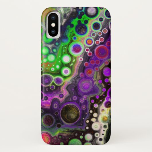 Lila, Zitronengrün, schwarze Fluid Art Case-Mate iPhone Hülle (Rückseite)