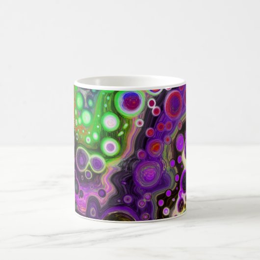Lila, Zitronengrün, schwarze Fluid Art Kaffeetasse (Mittel)