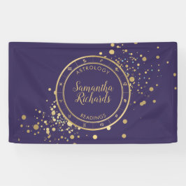 Lila Zodiac Astrologie-Goldstars Banner