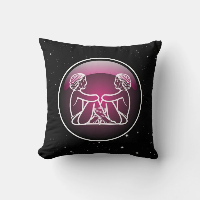 Lila Zodiac Gemini Kissen (Vorderseite)