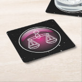 Lila Zodiac Libra Rechteckiger Pappuntersetzer (angewinkelt)