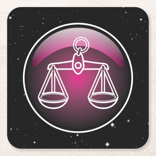 Lila Zodiac Libra Rechteckiger Pappuntersetzer (Vorderseite)