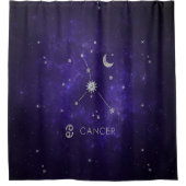 Lila Zodiakarzinom | Kosmisches Astrologie Horosko Duschvorhang (Vorderseite)