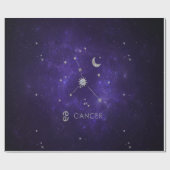 Lila Zodiakarzinom | Kosmisches Astrologie Horosko Geschenkpapier (Flach)