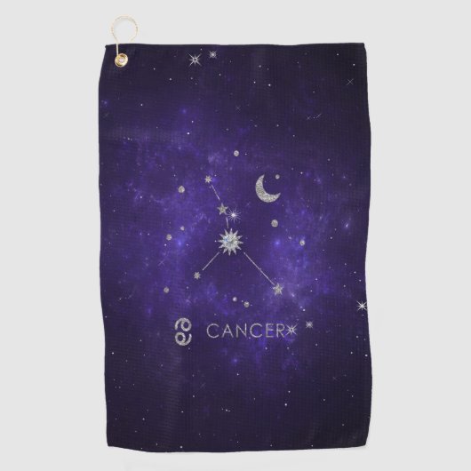 Lila Zodiakarzinom | Kosmisches Astrologie Horosko Golfhandtuch (Vorderseite)