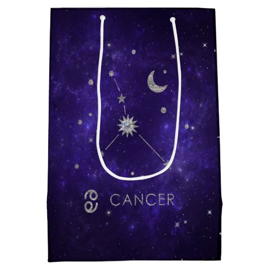 Lila Zodiakarzinom | Kosmisches Astrologie Horosko Mittlere Geschenktüte (Rückseite)