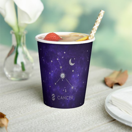 Lila Zodiakarzinom | Kosmisches Astrologie Horosko Pappbecher (In Situ)