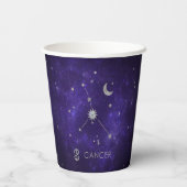 Lila Zodiakarzinom | Kosmisches Astrologie Horosko Pappbecher (Rückseite)