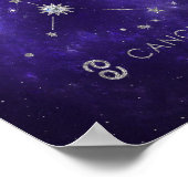 Lila Zodiakarzinom | Kosmisches Astrologie Horosko Poster (Ecke)