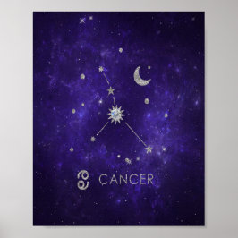 Lila Zodiakarzinom | Kosmisches Astrologie Horosko Poster