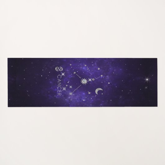 Lila Zodiakarzinom | Kosmisches Astrologie Horosko Yogamatte (Rückseite (Horizontal))