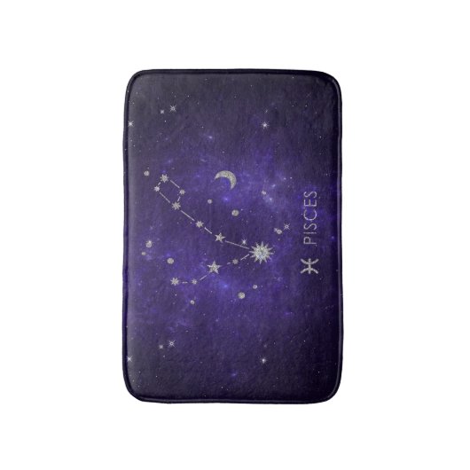 Lila Zodiakiefieber | Kosmisches Astrologie Horosk Badematte (Vorderseite Vertikal)