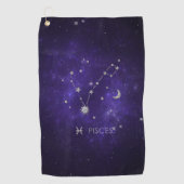 Lila Zodiakiefieber | Kosmisches Astrologie Horosk Golfhandtuch (Vorderseite)
