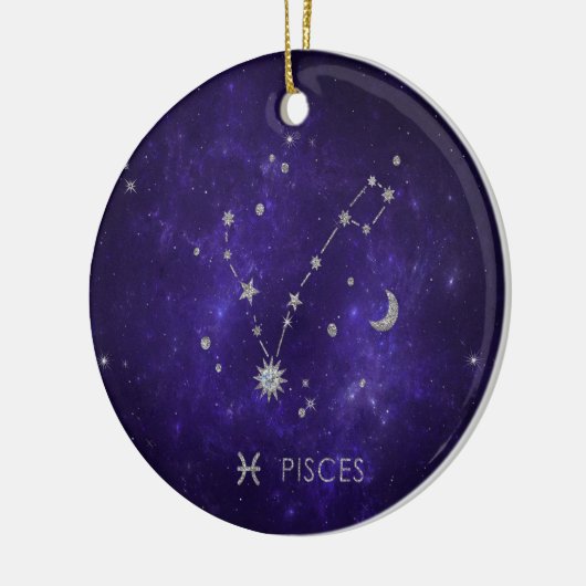 Lila Zodiakiefieber | Kosmisches Astrologie Horosk Keramik Ornament (Links)