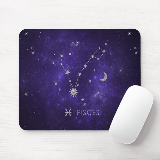 Lila Zodiakiefieber | Kosmisches Astrologie Horosk Mousepad (Mit Mouse)