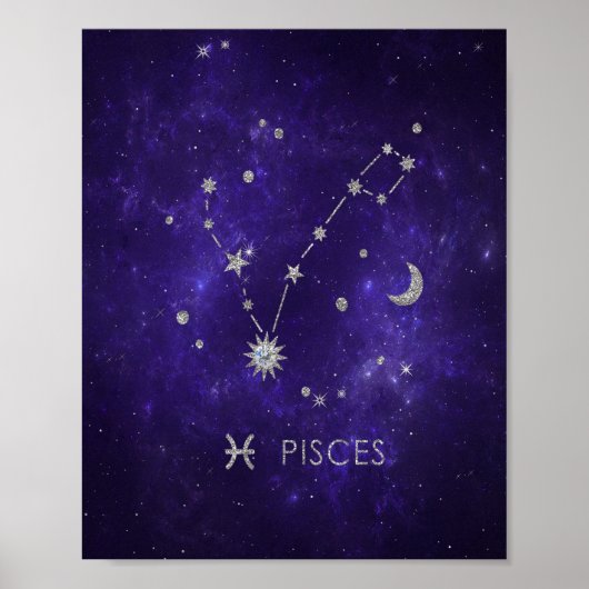 Lila Zodiakiefieber | Kosmisches Astrologie Horosk Poster (Vorne)