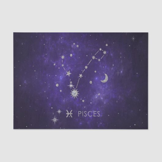 Lila Zodiakiefieber | Kosmisches Astrologie Horosk Seidenpapier (Vorderseite)