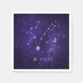 Lila Zodiakiefieber | Kosmisches Astrologie Horosk Serviette (Vorderseite)