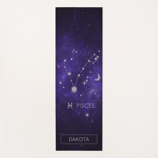 Lila Zodiakiefieber | Kosmisches Astrologie Horosk Yogamatte (Vorderseite)