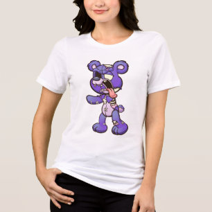 Lila Zombie-Bär Tri-Blend Shirt