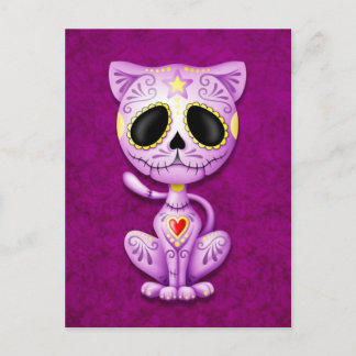 Lila Zombie Sugar Kitten Postkarte