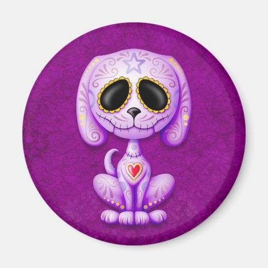 Lila Zombie Sugar Puppy Magnet (Vorne)
