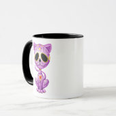 Lila Zombie-Zuckerkätzchen Tasse (Vorderseite Links)