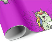 Lila Zombiecorn Zombie Unicorn Halloween Geschenkpapier (Rolleneckpunkt)