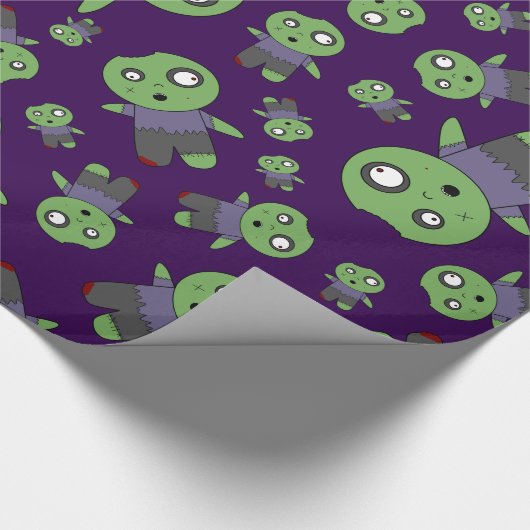 Lila Zombies Geschenkpapier (Ecke)