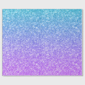 Lila zu blauen ombre Imitate Glitzer Textur Geschenkpapier (Flach)