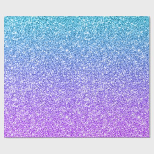 Lila zu blauen ombre Imitate Glitzer Textur Geschenkpapier (Flach)