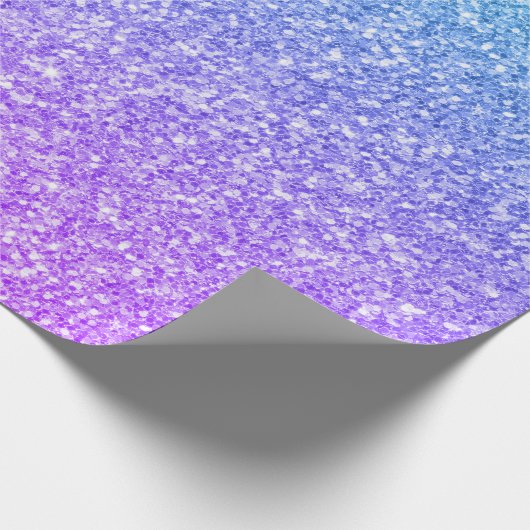 Lila zu blauen ombre Imitate Glitzer Textur Geschenkpapier (Ecke)