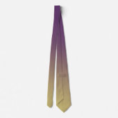 Lila zu gelbem goldfarbenem Gradient Ombré Krawatte (Rückseite)