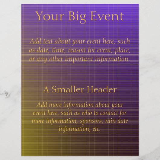 Lila zu Goldmuster Flyer (Vorne)