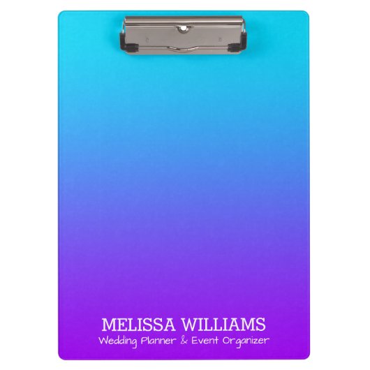 Lila zu türkisfarbenem Blautön Klemmbrett (Vorderseite)