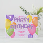 lila Zuckerguss-Ausschnitt-Cookies Mädchen Geburts Einladung (Stehend Vorderseite)