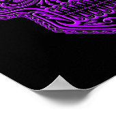 Lila Zuckerschädel auf schwarz Poster (Ecke)