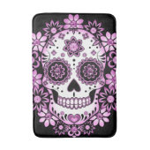 Lila Zuckerschädel Badematte (Vorderseite Vertikal)