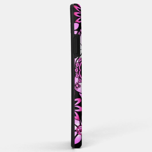 Lila Zuckerschädel Case-Mate iPhone Hülle (Hinten/Rechts)