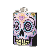 Lila Zuckerschädel Flachmann (Links)