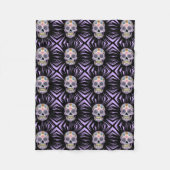 Lila Zuckerschädel Fleecedecke (Vorderseite)