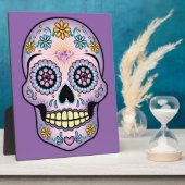 Lila Zuckerschädel Fotoplatte (Seite)