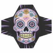 Lila Zuckerschädel Fußball (Flach)