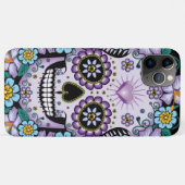 Lila Zuckerschädel mit Blume Case-Mate iPhone Hülle (Rückseite (Horizontal))