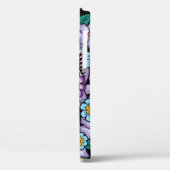 Lila Zuckerschädel mit Blume Case-Mate iPhone Hülle (Rückseite / Links)